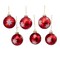 KSA 6ct Red Plaid Snowflake Glass Christmas Ball Ornaments 3" (80mm)